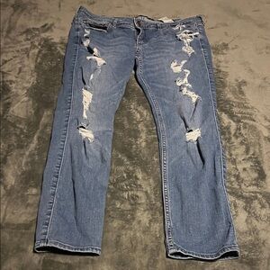 Hollister Women's Blue Distressed Skinny Jeans